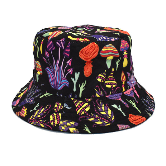 Men's And Women's Outdoor Casual Colorful Mushroom Pattern Fisherman Hat